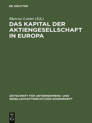 cover image of Das Kapital der Aktiengesellschaft in Europa